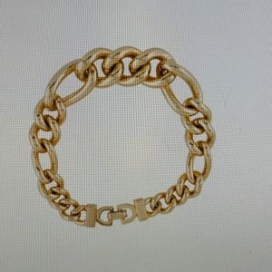 Christian Dior Gold Plated Metal Heavy Chain Link Bracelet. - Vtg. 90s